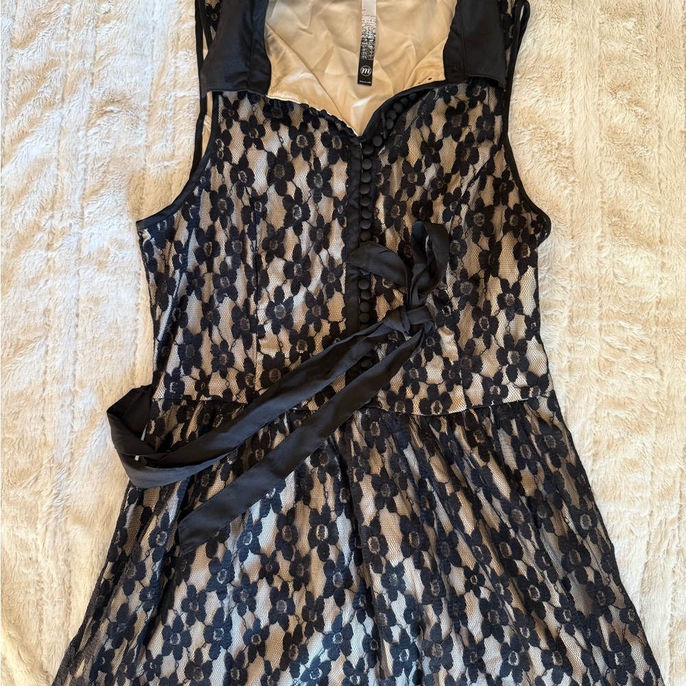 Kensie Black and Cream Lace Dress